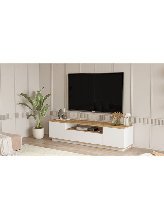 Stand TV Chilham Natural/Alb L180xA44,5xÎ44,6cm
