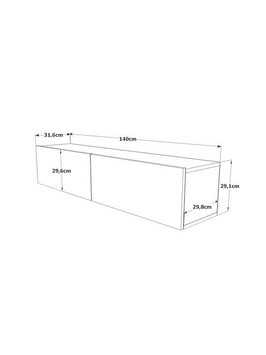 Έπιπλο Τηλεόρασης Berkshire Πεύκο Μ140xΠ31.6xΥ29.6cm