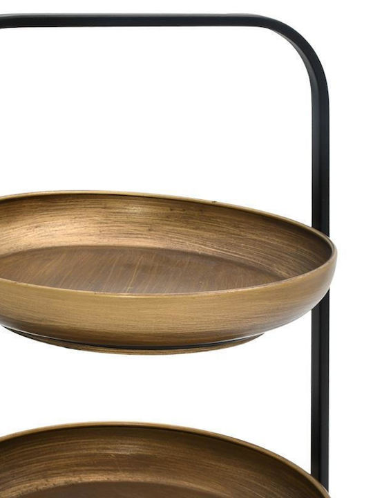 Fylliana Metallic Round Decorative Tray Fl136 22x20x32cm