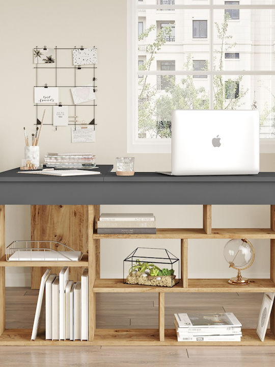 Schreibtisch Cann Holz Pine/anthracite 115x120x72cm