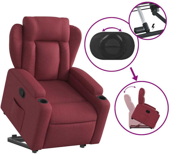 Relaxsessel mit Fußhocker Bordeaux 77x94.5x100cm