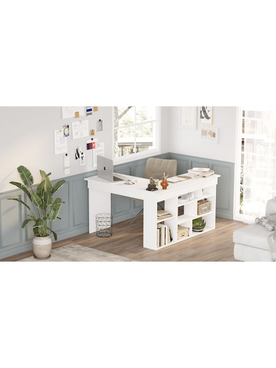 Schreibtisch Feltham Holz White 115x120x72cm