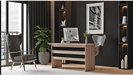 Birou Eastcote din Lemn de Frasin/negru 140x60x73,8cm