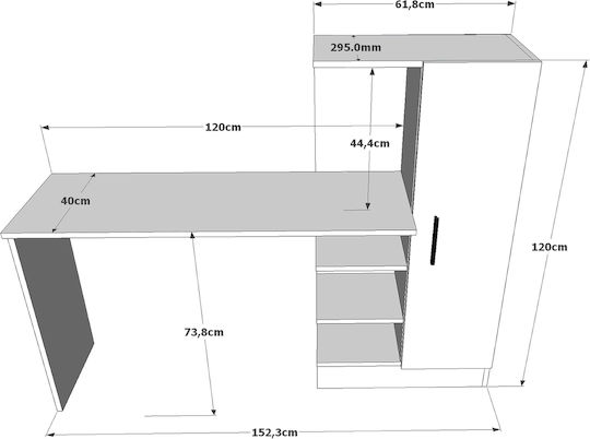 Γραφείο Camden Ξύλινο Πεύκο/λευκό 152.3x40x120εκ.