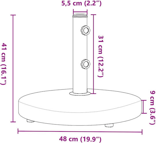 vidaXL Pliabilă Stand de umbrelă din Metal Argint 32x32cm