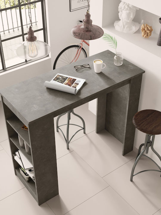 Brockley Table Bar Wooden with Cement Frame Gray 120x51.6x101.8cm