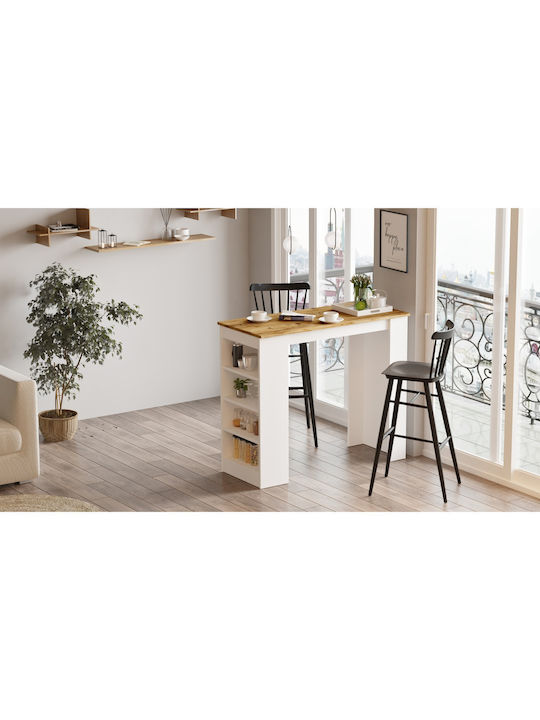 Brockley Bar Table Wooden Pine/White 120x51.6x101.8cm