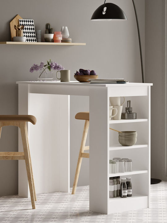 Brockley Table Bar Wooden White 120x51.6x101.8cm