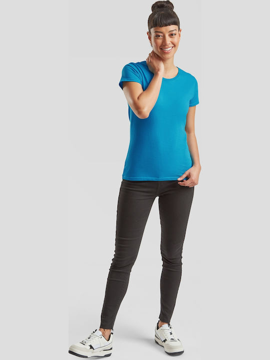 Fruit of the Loom Iconic Women's Short Sleeve Promotional T-Shirt Azure Blue