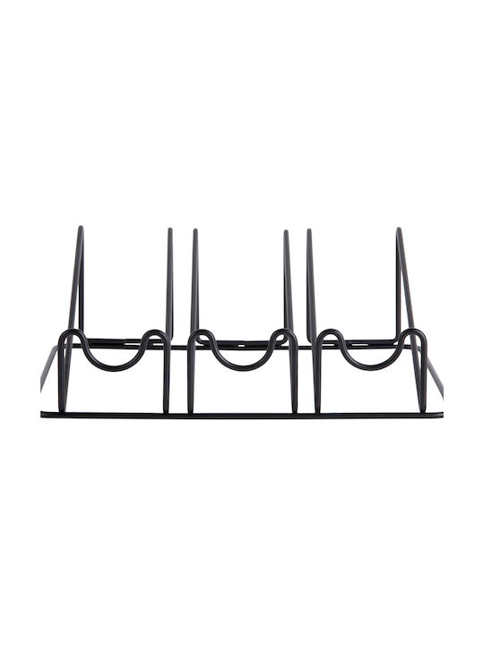Octopus Freistehend Weinkeller Metallisch für 3 Flaschen Schwarz 19.5x9.5x28εκ.