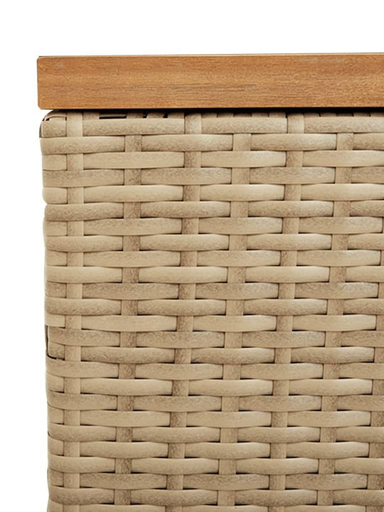 vidaXL Cutie de depozitare pentru exterior Rattan Bej L220xW50xH54buc