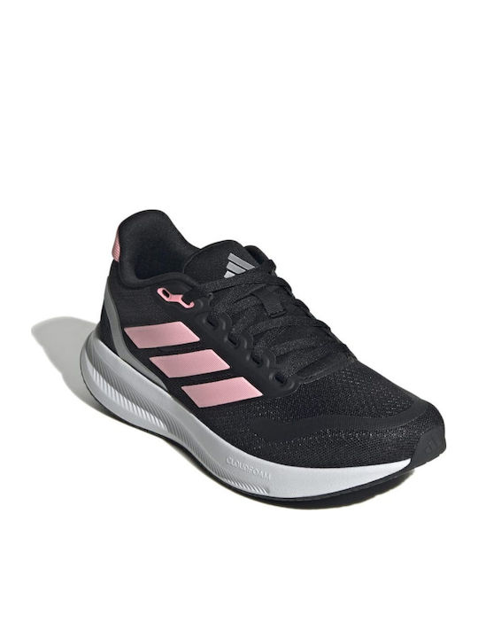 Runfalcon 5 Αθλητικά Παιδικά Παπούτσια Running με Κορδόνια Core Black / Pink Spark / Silver Metallic