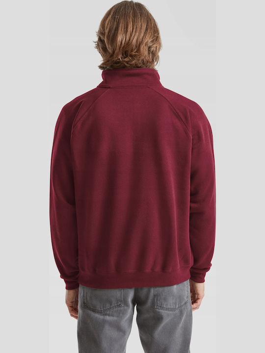 Fruit of the Loom Premium Zip Neck Ανδρικό Μακρυμάνικο σε Χρώμα