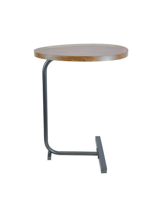 Oval Beistelltisch Holz Braun M45xL30xH62cm