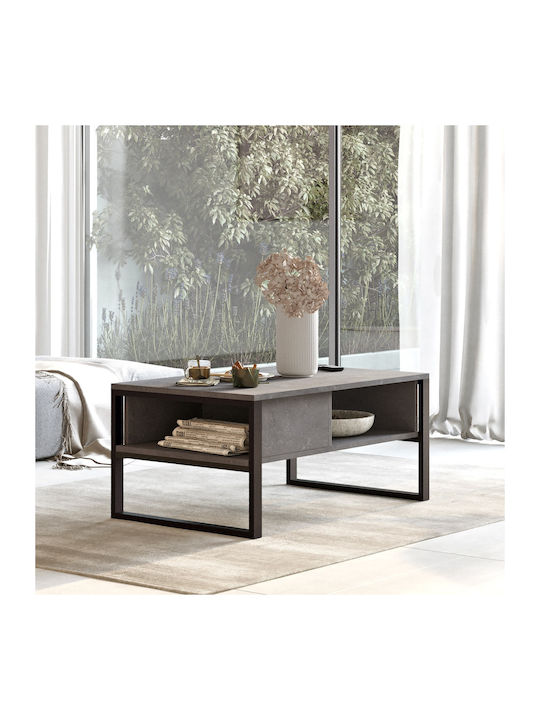 Rectangular Coffee Table Arkley Wooden Grey L100xW59.7xH44.4cm.