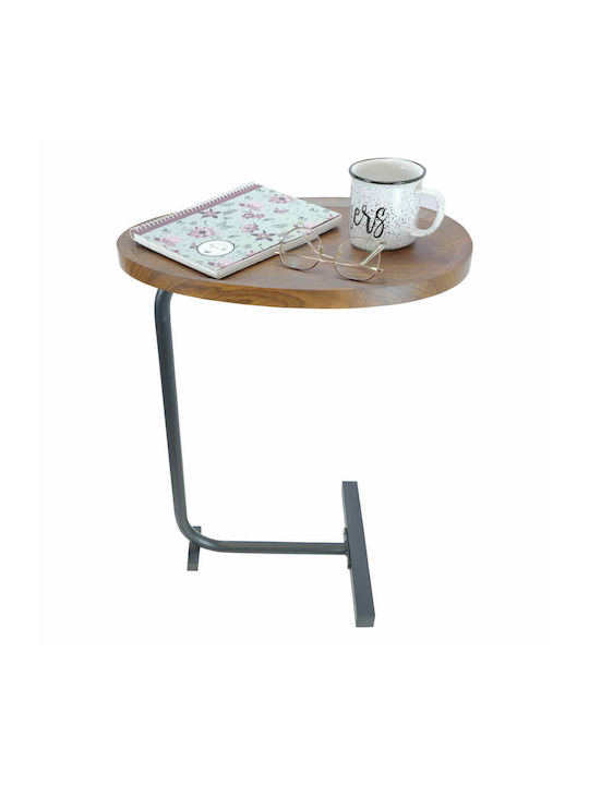 Oval Beistelltisch Holz Braun M45xL30xH62cm