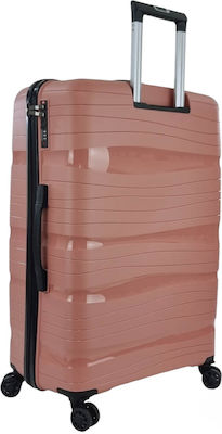 Felbags Fl-pp002 Hard Travel Suitcase Medium Polypropylene Height 65cm Rose Gold 65x45x25cm