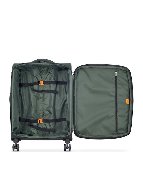 Securitech by Delsey Valiză De Călătorie Medie Din Material Textil Vanguard Verde Cu 4 Roți Înălțime 66 Cm