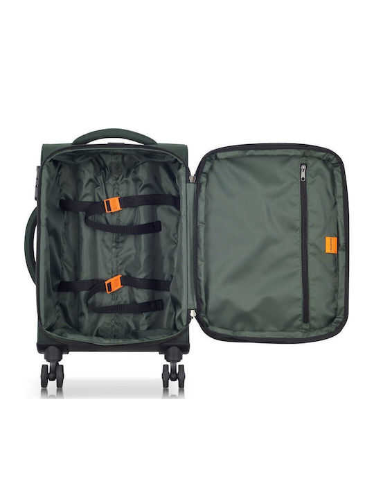 Securitech by Delsey Βαλίτσα Ταξιδίου Καμπίνας Υφασμάτινη Vanguard Green με 4 Ρόδες Ύψους 55εκ.