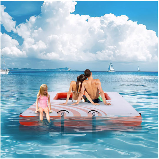 Inflatable Floating Platform with Ladder and Pump 4.57 X 1.98 M Vevor Cqft15x65bjhlfcw3v0