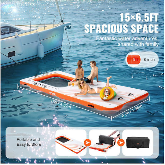 Inflatable Floating Platform with Ladder and Pump 4.57 X 1.98 M Vevor Cqft15x65bjhlfcw3v0