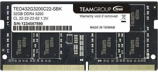 TeamGroup Elite 32GB DDR4 RAM cu Viteză 3200 pentru Laptop