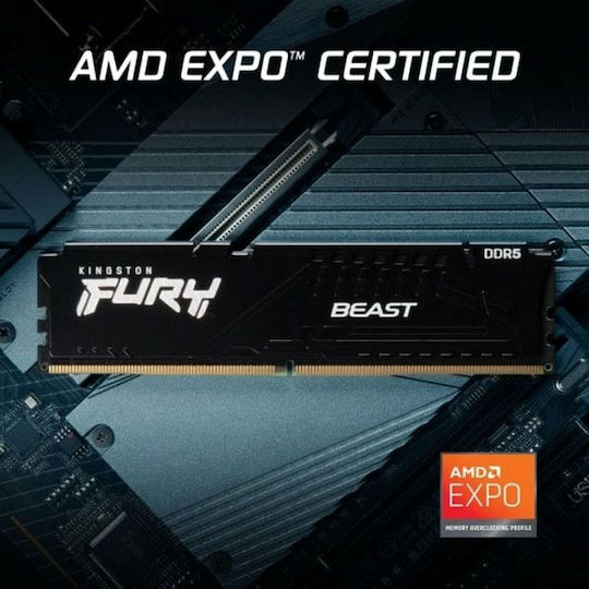 Kingston FURY Beast DDR5 64GB RAM with 2x32GB Modules and Speed 6000 for Desktop