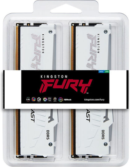 Kingston Fury Beast RGB DDR5 128GB RAM με 4x32GB Modules και Ταχύτητα 5600 για Desktop