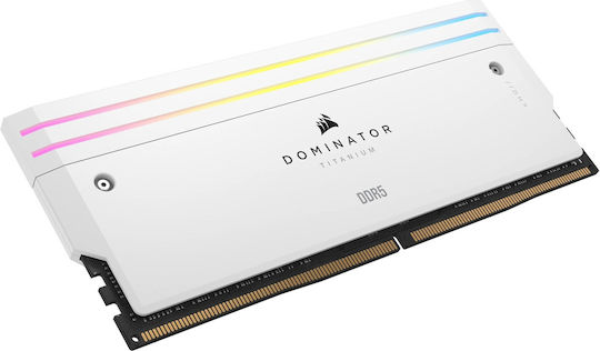Corsair Dominator Titanium RGB XMP White DDR5 64GB RAM με 2x32GB Modules και Ταχύτητα 6400 για Desktop
