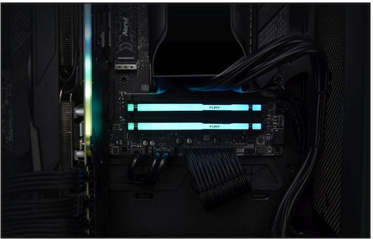 Kingston Fury Beast RGB DDR5 με Module 1x32GB και Ταχύτητα 6000 για Desktop