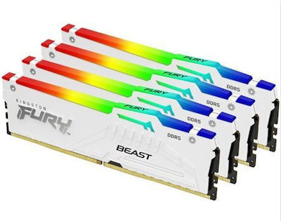 Kingston Fury Beast RGB 64GB DDR5 RAM with 4 Modules (4x16GB) and 5200 Speed for Desktop