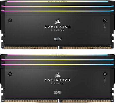 Corsair Dominator Titanium RGB XMP 32GB DDR5 RAM cu 2 module (2x16GB) și Viteză 6600 pentru Desktop