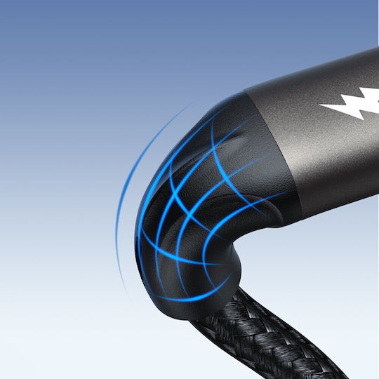 Joyroom Light-speed ​​series Sa25-ac6 USB 2.0 Cable USB-C male - USB-A 100W PD Μαύρο 1.2m