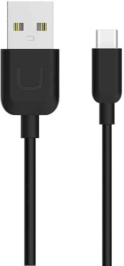 Usams US-SJ099 USB 2.0 Cable USB-C male - USB-A Μαύρο 1m