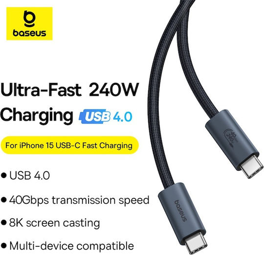 Baseus Flash Series 2 USB 4 Video Cable USB-C Male - USB-C 240W PD Black 1m P10311803111-00