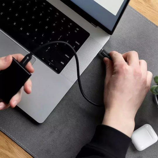 Forcell C338 USB 2.0 Cable USB-C male - USB-C 60W Μαύρο 0.25m