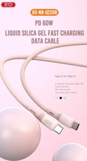 XO NB-Q226B USB 2.0 Cable USB-C Male - USB-C 60W PD Blue 1m 16.005.0290