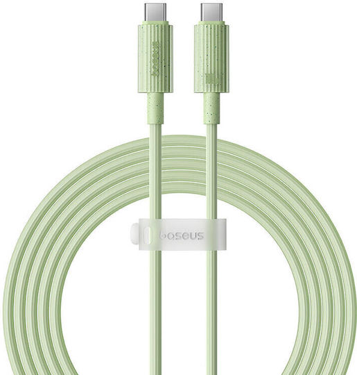 Baseus Series USB 2.0 Кабел USB-C Мъжки - USB-C 100W PD Зелен 2m P10360202631-01