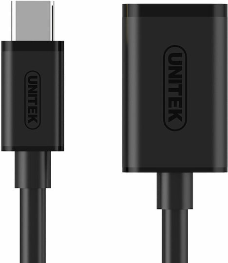 Unitek USB 3.0 Cable USB-C male - USB-A female Μαύρο 0.2m Y-C476BK