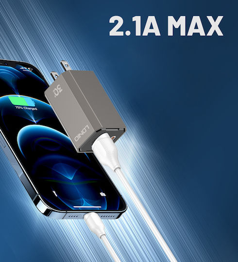 Ldnio USB 2.0 Kabel USB-C männlich - USB-A Weiß 2m (LS372)