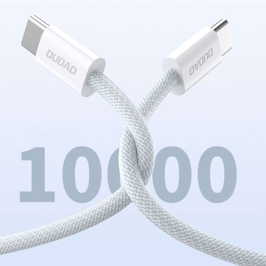 Dudao Braided USB 2.0 Cable USB-C male - USB-C 60W PD Λευκό 2m
