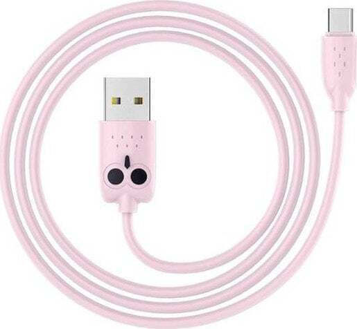 Hoco KX1 USB 2.0 Kabel USB Typ-C männlich - USB-A Rosa 1m