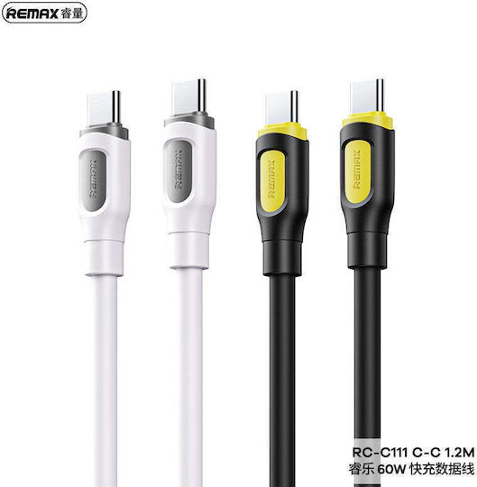 Remax USB 2.0 Cable USB-C male - USB-C 60W Μαύρο 1m RC-C111
