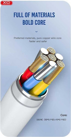 XO NB212 USB to Lightning Cable Ροζ 1m (16.005.0203)