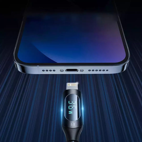 Wozinsky Braided USB-C to Lightning Cable 36W Μαύρο 2m (WUCLC2)