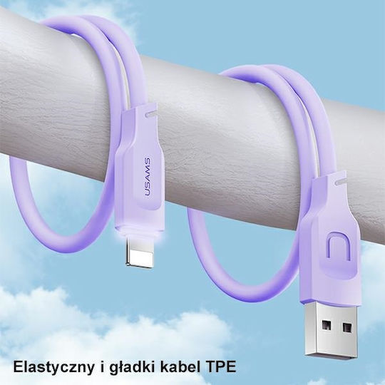 Usams US-SJ565 Regular USB-A la Cablu Lightning Verde 1.2m (SJ565USB04)
