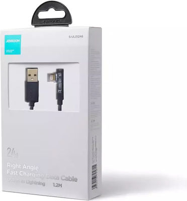 Joyroom S-UL012A6 Winkel (90°) / Geflochten USB-A zu Lightning Kabel Blau 1.2m