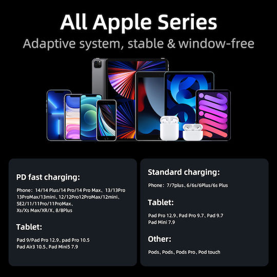 Joyroom S-CL020A6 Angle (90°) / Braided USB-C to Lightning Cable 20W Μπλε 1.2m