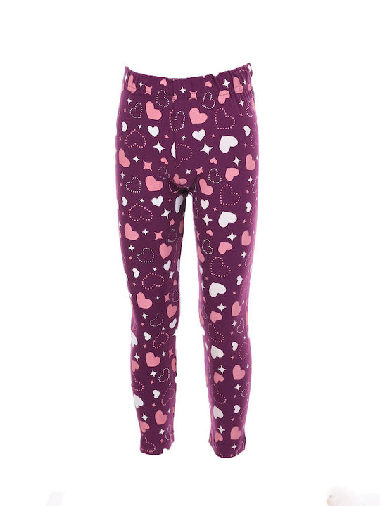 Joyce Kids Set with Leggings Winter 2pcs Pink-Purple