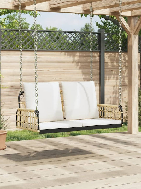 Hanging Swing 2 Seats Rattan W105xD58xH38cm Beige